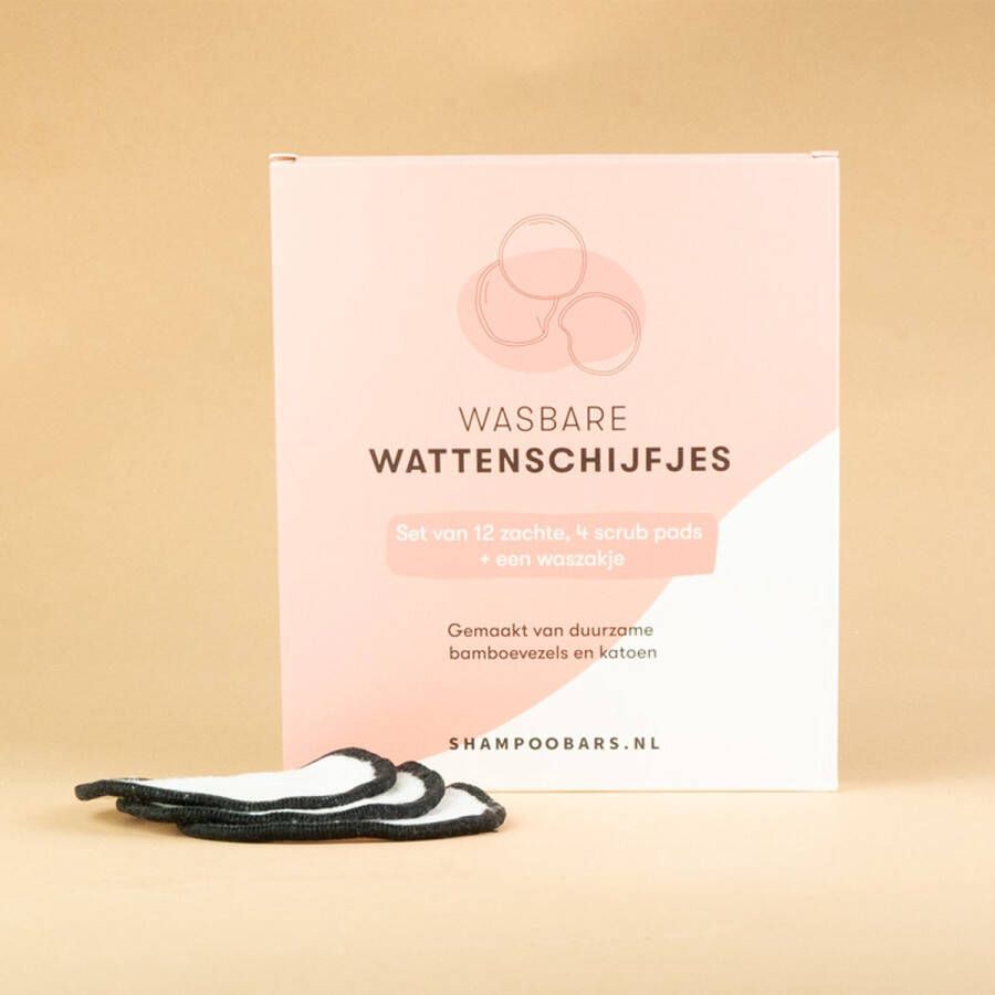 Shampoo Bars Nederland Wasbare wattenschijfjes (16 stuks) Plasticvrij 100% biologisch afbreekbare verpakking