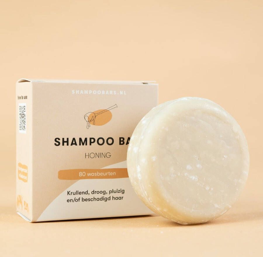 Shampoo Bars Nederland Shampoo Bar Honing Handgemaakt in Nederland CG-proof SLS- & SLES-vrij Dierproefvrij Ideaal voor krullend haar Zeer geschikt voor een droge hoofdhuid 100% biologisch afbreekbare verpakking