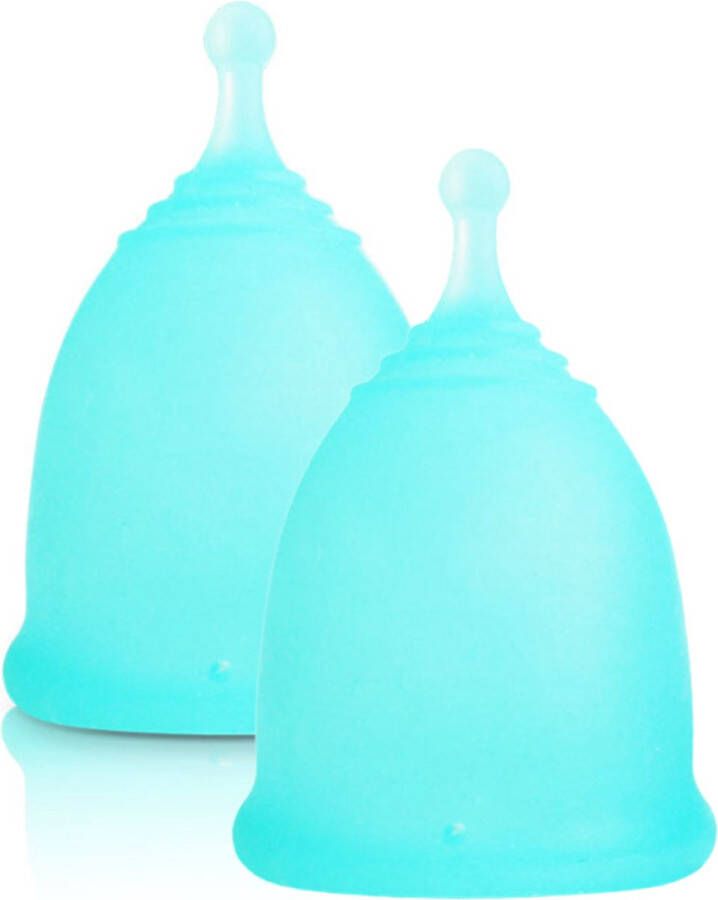 Sharon B Herbruikbare menstruatiecup Maat L 2 stuks blauw alternatief voor tampons en inlegkruisjes