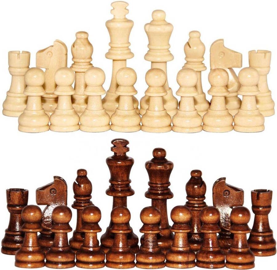 Sharp Games Schaakstukken Speelstukken Houten Schaakstukken Schaken Hout 64 mm