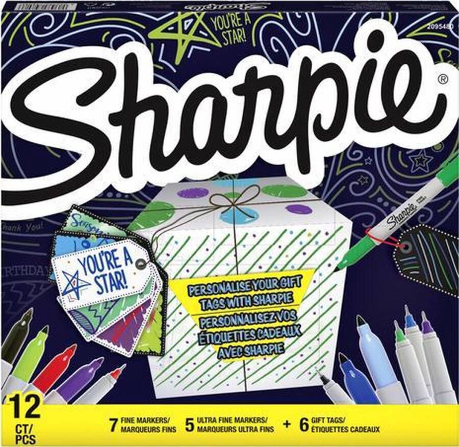Sharpie Viltstift 0 5 en 0 9mm + gratis cadeaulabels