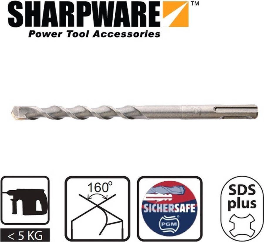 Sharpware SDS hamerboor betonboren betonboor SDS plus 13 x 160mm