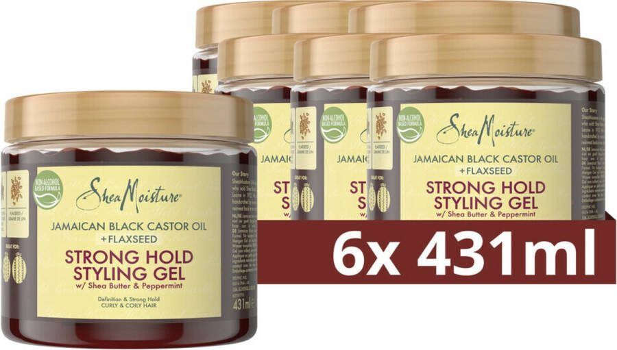 Shea Moisture 6x Strong Hold Styling Gel Jamaican Black Castor Oil + Flaxseed 431 ml