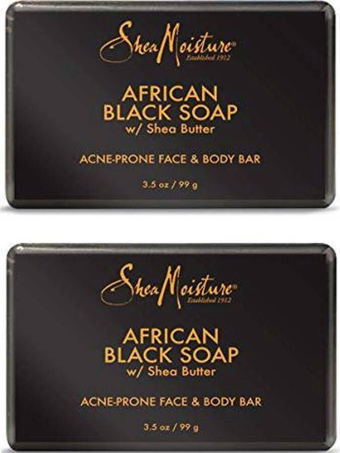 Shea Moisture African Black Soap Bar 3.5 Oz Pack of 2