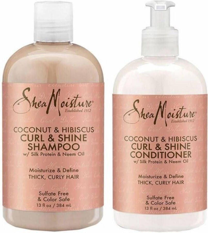 Shea Moisture Coconut & Hibiscus Geschenkset Curl & Shine Shampoo & Conditioner