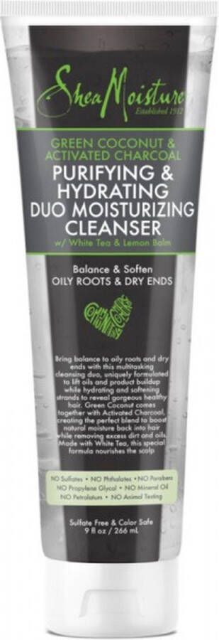 Shea Moisture Green Coconut Activated Charcoal Cleanser 266ml