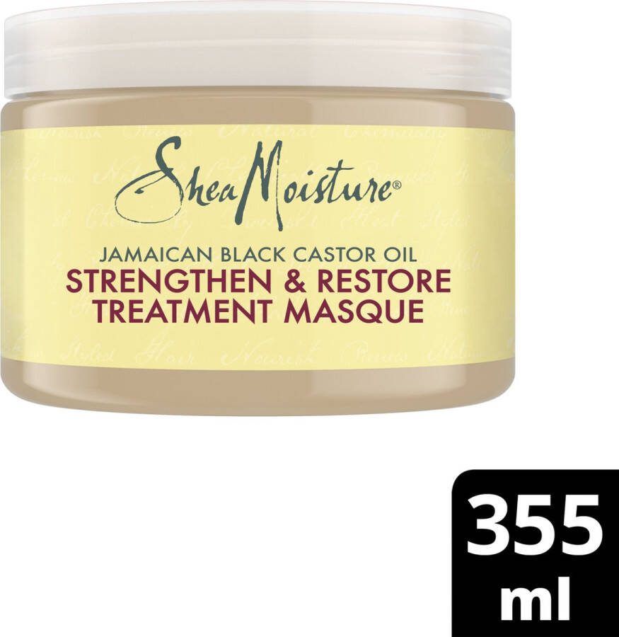 Shea Moisture Jamaican Black Castor Oil Haarmasker Treatement Strenghten & Restore 355 ml