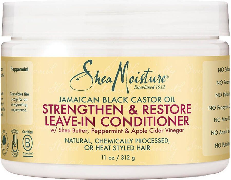 Shea Moisture Jamaican Black Castor Oil Leave-in Conditioner Strengthen & Restore 312 gr