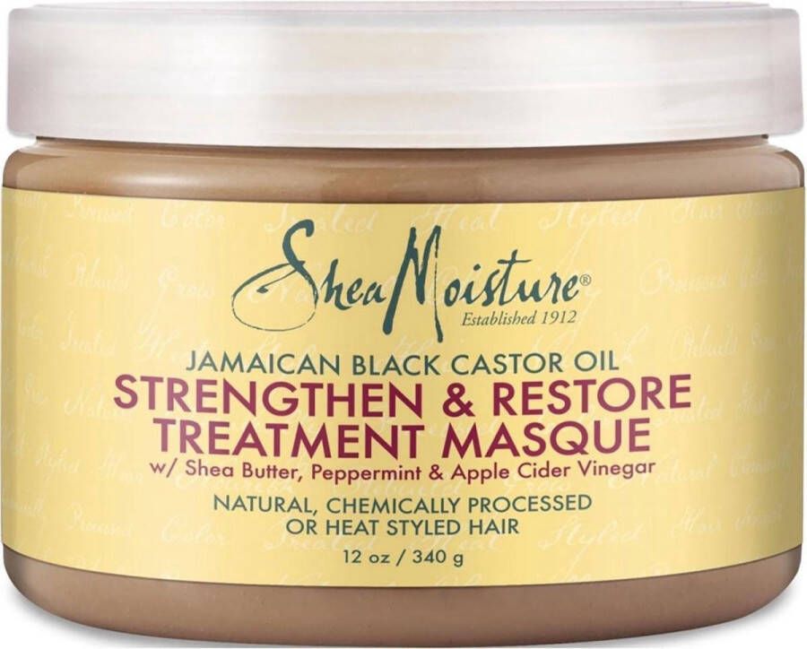 Shea Moisture Jamaican Black Castor Oil Haarmasker Strengthen Grow & Restore Treatment Masque 340 ml