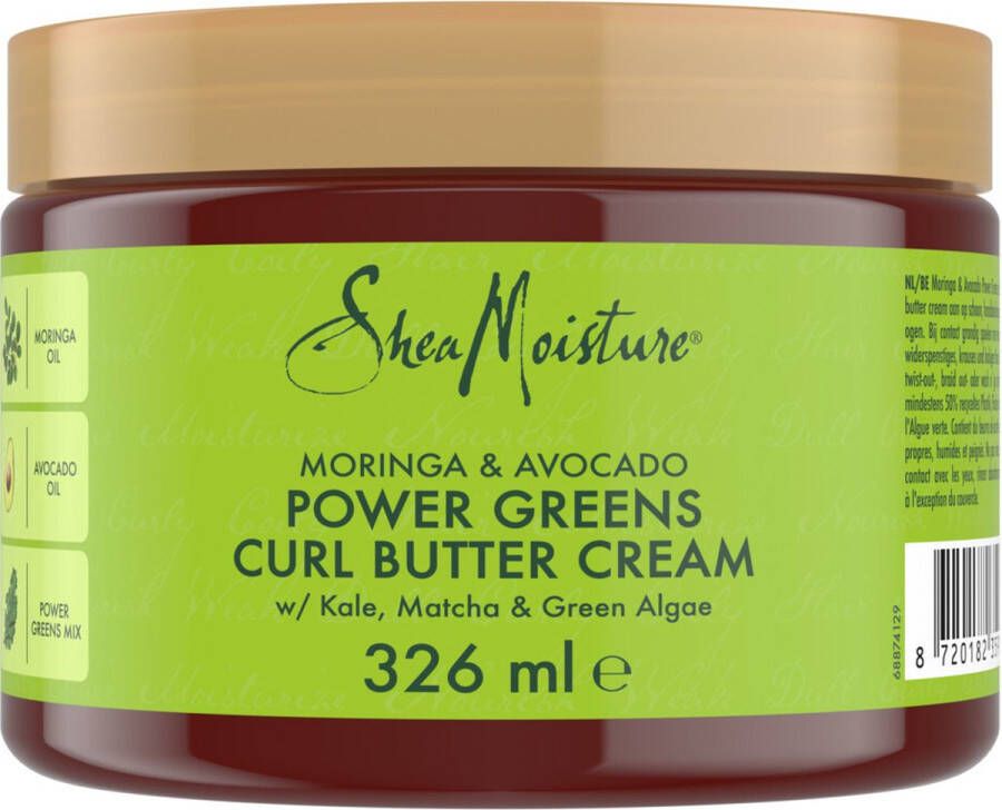 Shea Moisture Moringa & Avocado Curl Butter Cream Haarcrème Power Greens 326 ml