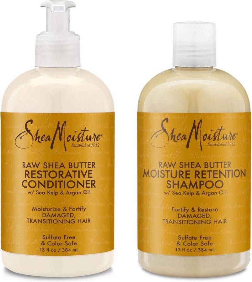 Shea Moisture Raw Shea Butter Shampoo & Conditioner Restorative Set of 2 x 384 ml