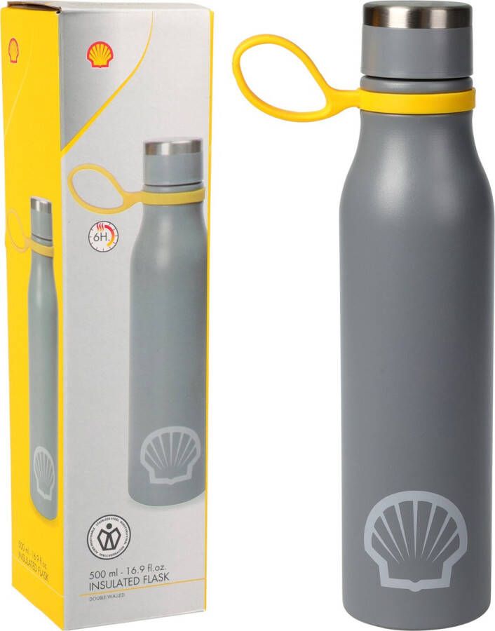 Shell Thermoskan Drinkfles Thermosfles Rvs drinkfles kinderen 500ml Grijs