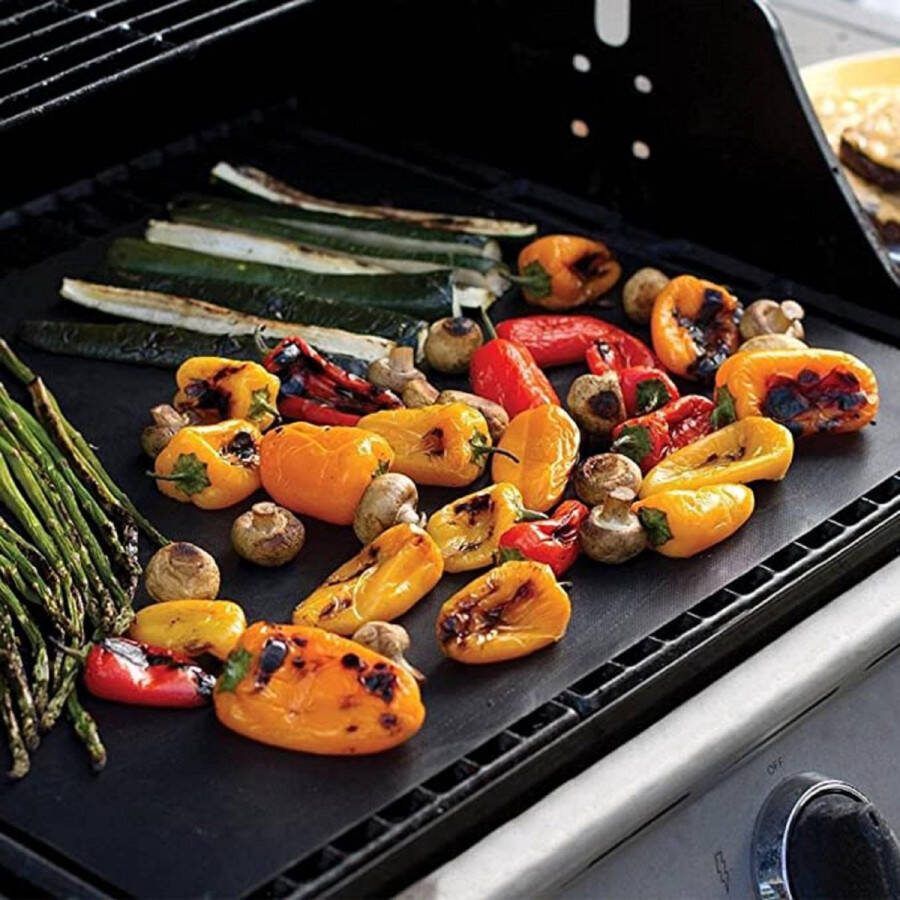 Shine Hai 5 X BBQ Grill mat | non-stick grill mat | Barbecue | Set van 5 40 X 33 CM | vaatwasbestendig | herbruikbaar bakpapier
