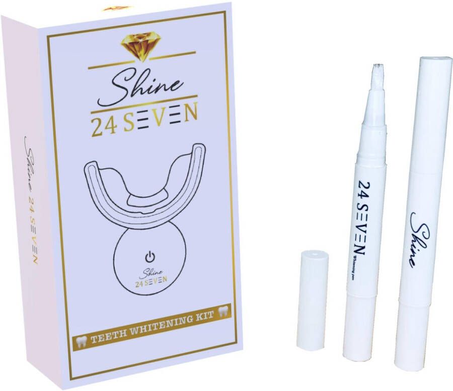 SHINE24SEVEN Whitening Kit & Pen 3ST. Combipack Tandenbleekset Professioneel tanden bleken 100% Veiling en 100% Peroxidevrije Bleekmiddel