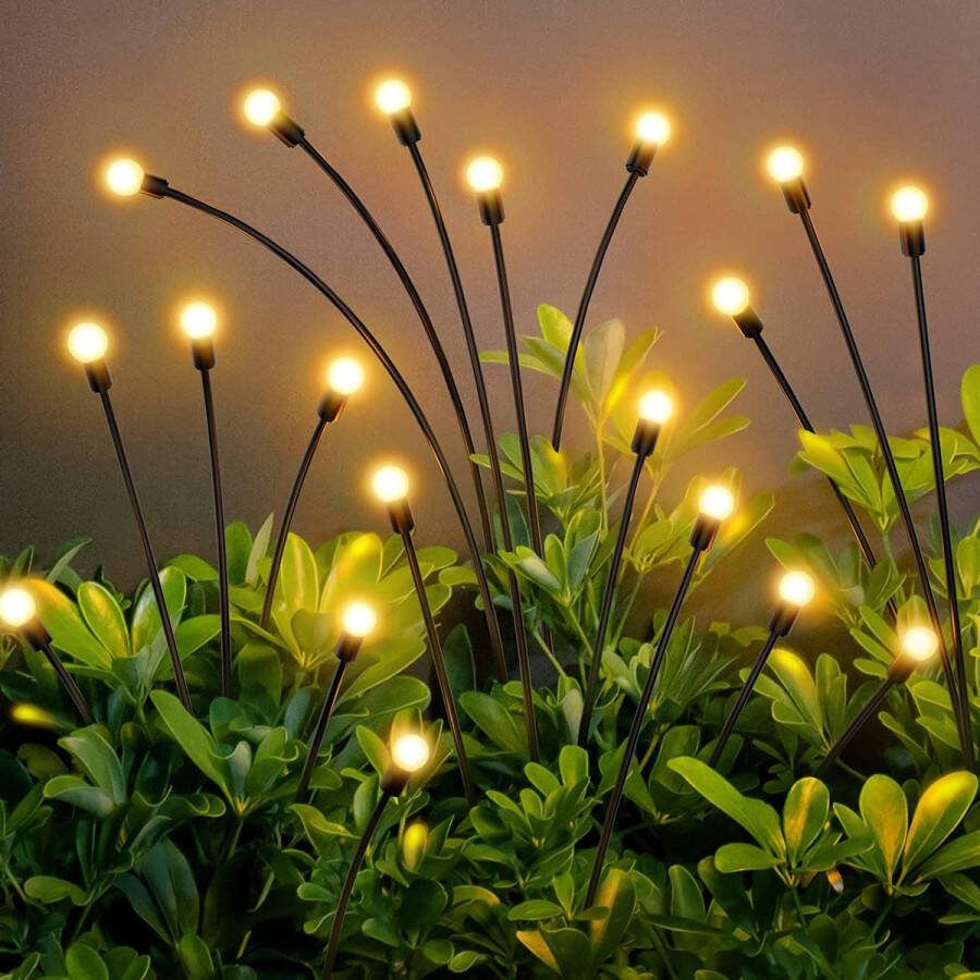 Shinedo Solar Tuinverlichting 2 Prikspots x 10 ledlampen! Buitenverlichting op Zonne Energie Waterdicht Prikspots Branden meer dan 12 uur Tuinverlichting