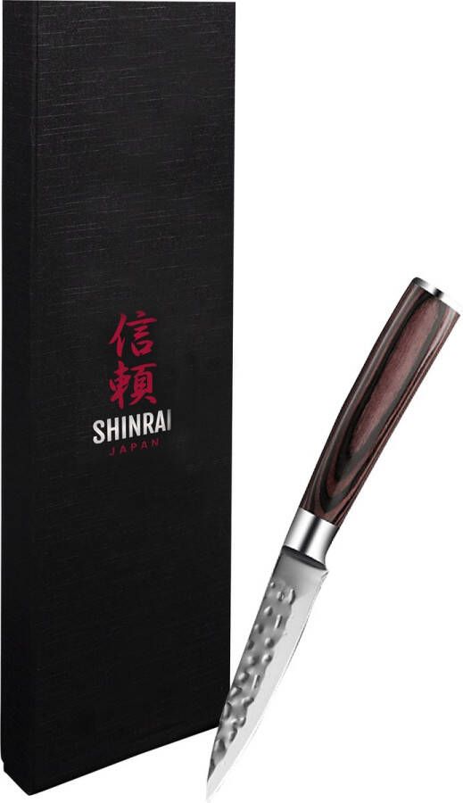 Shinrai Japan Hammered RVS Series Paring mes 8 cm Geleverd in luxe geschenkdoos