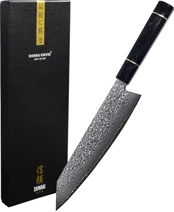 Shinrai Japan™ Shinrai Japan Japans Koksmes 23 cm Koksmes Mes Special Black Edition Met Luxe Geschenkdoos
