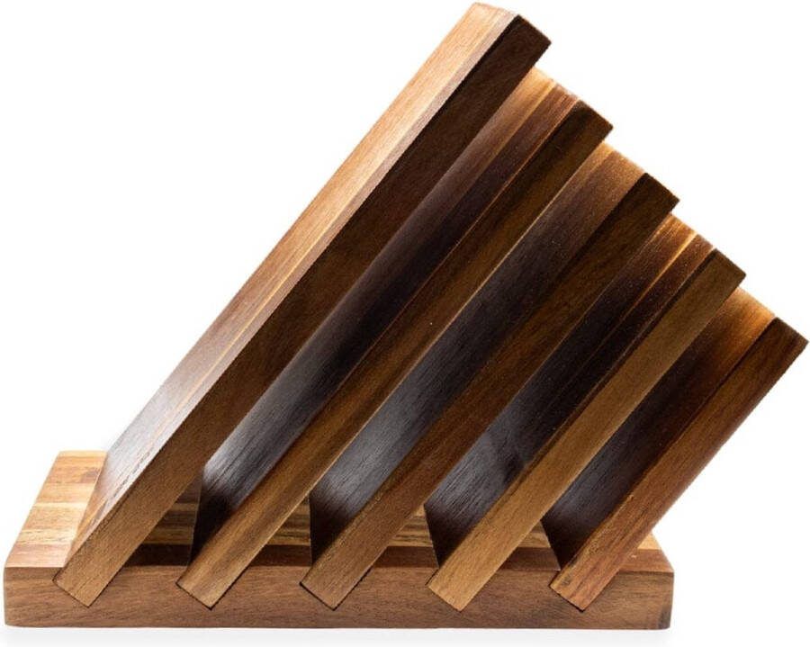 Shinrai Japan Messenblok Magnetisch Zonder Messen Messenhouder van Acacia Hout
