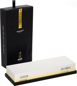 Shinrai Japan™ Shinrai Japan Tweezijdige Wetsteen Slijpsteen voor messen Wetsteen Grit 2000 5000 Geleverd in luxe geschenkdoos