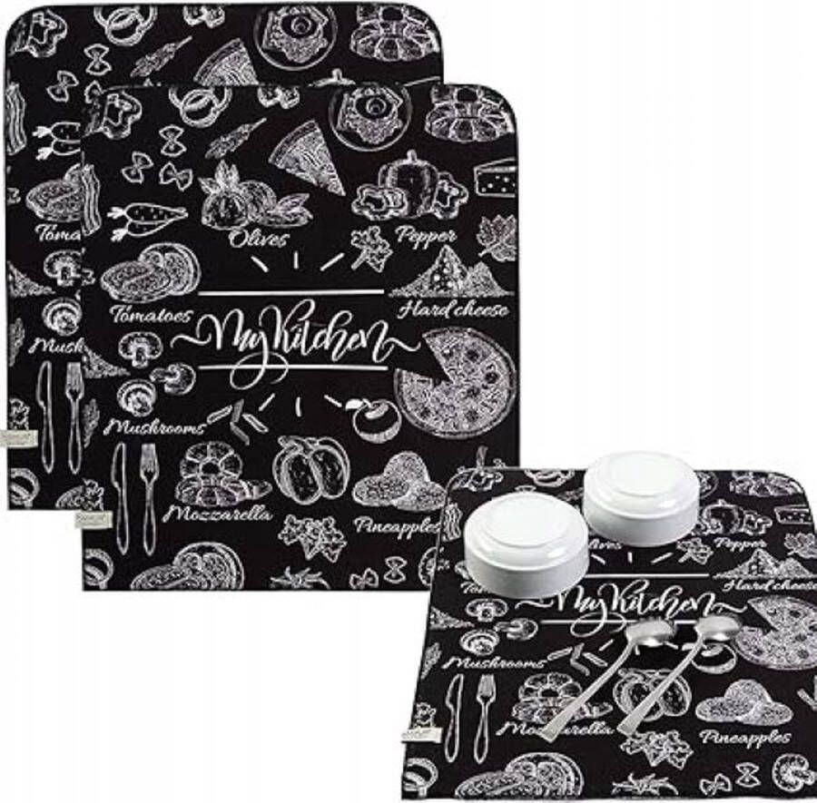 SHOP YOLO YOU ONLY LIVEONCE SHOP YOLO-Afdruipmat-Set Van 2 Droogmatten-40 X 46 Cm- Sneldrogend-Voor De Keuken Tafel placemats