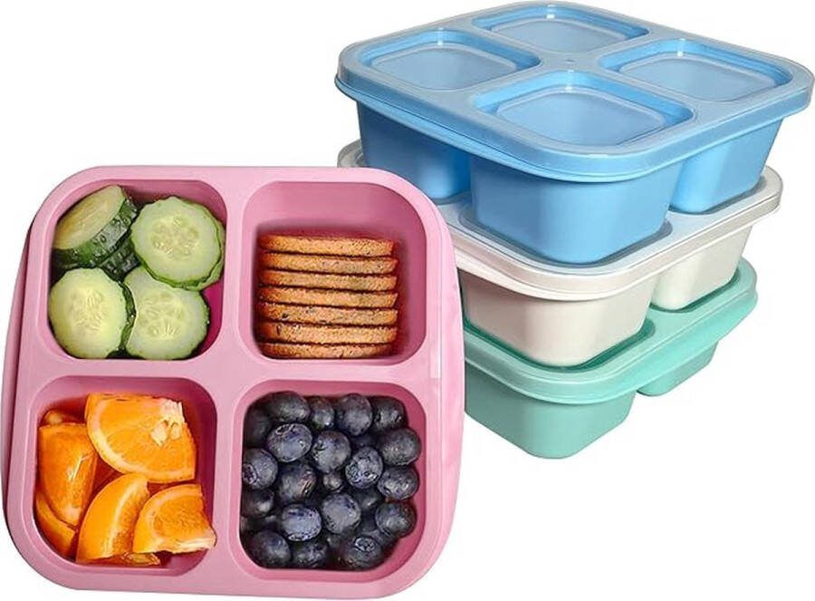 SHOP YOLO YOU ONLY LIVEONCE SHOP YOLO-Lunchbox met 4 Compartimenten Meal Prep Bakjes Lunchbox voor Volwassenen en Kinderen