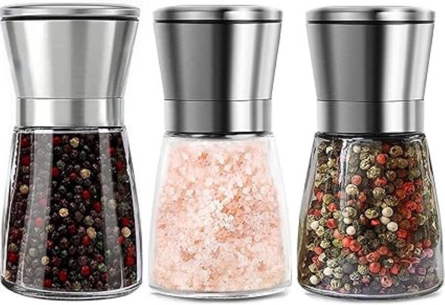 SHOP YOLO YOU ONLY LIVEONCE SHOP YOLO-peper en zoutmolen set- 3 stuks180 ml-handmatige kruidenmolens met verstelbare molen-zoutmolen-kruidenmolens met roestvrijstalen