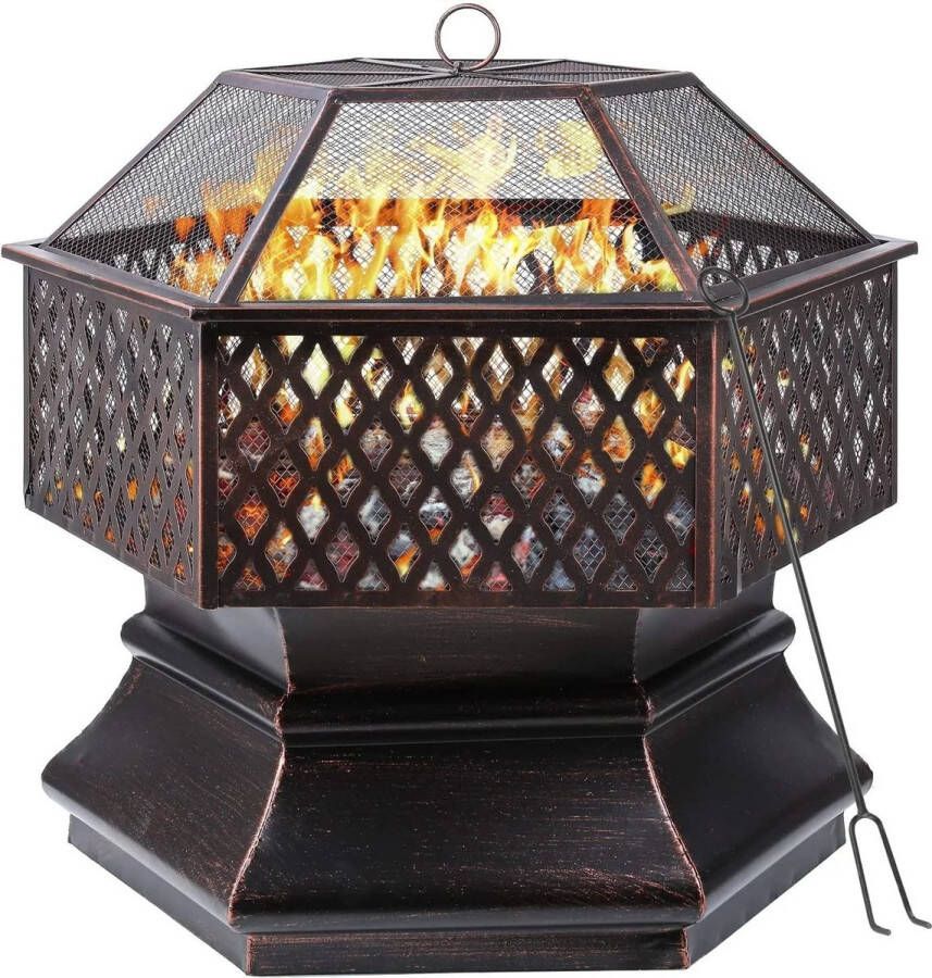 ShopbijStef Multifunctionele Vuurkorf Ideaal voor Terras Barbecue Vuurhaard Zilver