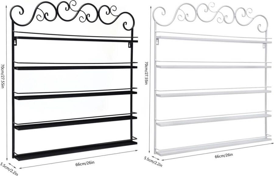 ShopEighty8 Nagellak Display Standaard Nagellak Rek Muur Etherische Olie Display -Organizer Houder Stand Metaal Zwart