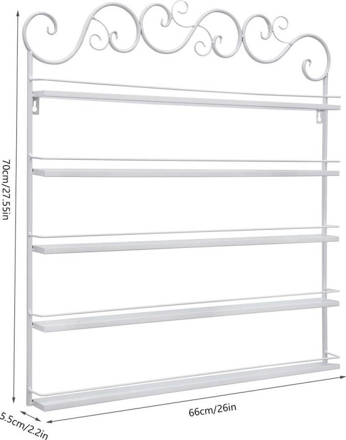 ShopEighty8 Nagellak Display Standaard Nagellak Rek Muur Etherische Olie Display -Organizer Houder Stand Metaal Wit