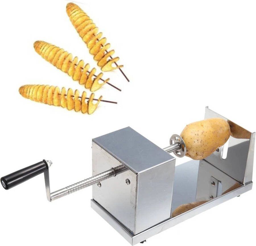ShopEighty8 Spiraalsnijder Aardappel Aardappelchipsmaker Spiraalvormige Aardappelsnijder Spiralizer RVS