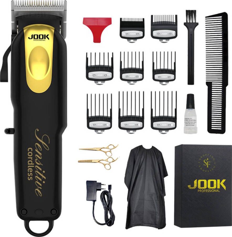 SHOPFINO Professionele Tondeuse Mannen Hoofdhaar COMPLETE SET Haartrimmer Draadloos Trimmer Baard Hair Clipper 8 Opzetstukken
