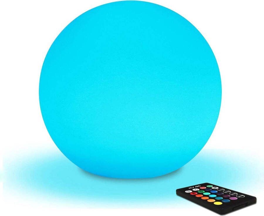 ShopHaven 20 cm LED Bal Lamp met Afstandsbediening Kleurveranderende Sfeerlamp 16 RGB Kleuren Instelbare Helderheid USB Oplaadbaar Nachtlampje voor Binnen en Buiten IP65 Waterdicht