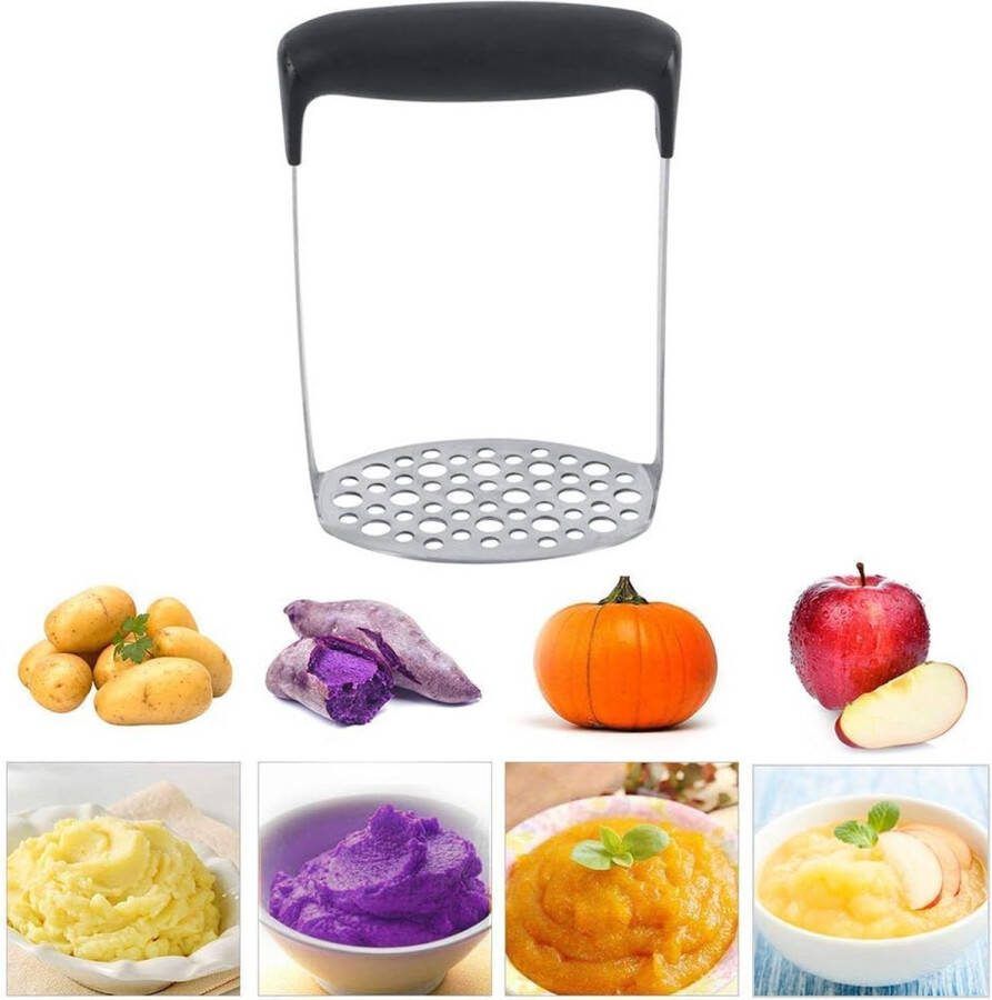 ShopHaven Aardappelstamper Roestvrijstalen Aardappelpers Ergonomisch Ontwerp Voor Gladde Aardappelpuree Duurzaam en Veelzijdig Geschikt voor Alle Leeftijden