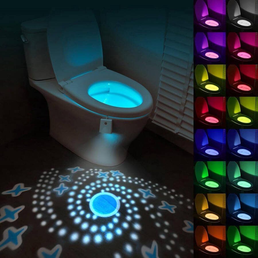 ShopHaven Bewegingssensor Projectorlamp voor Toiletverlichting en Badkameraccessoires Automatische Verlichting met Ontspannende Projecties