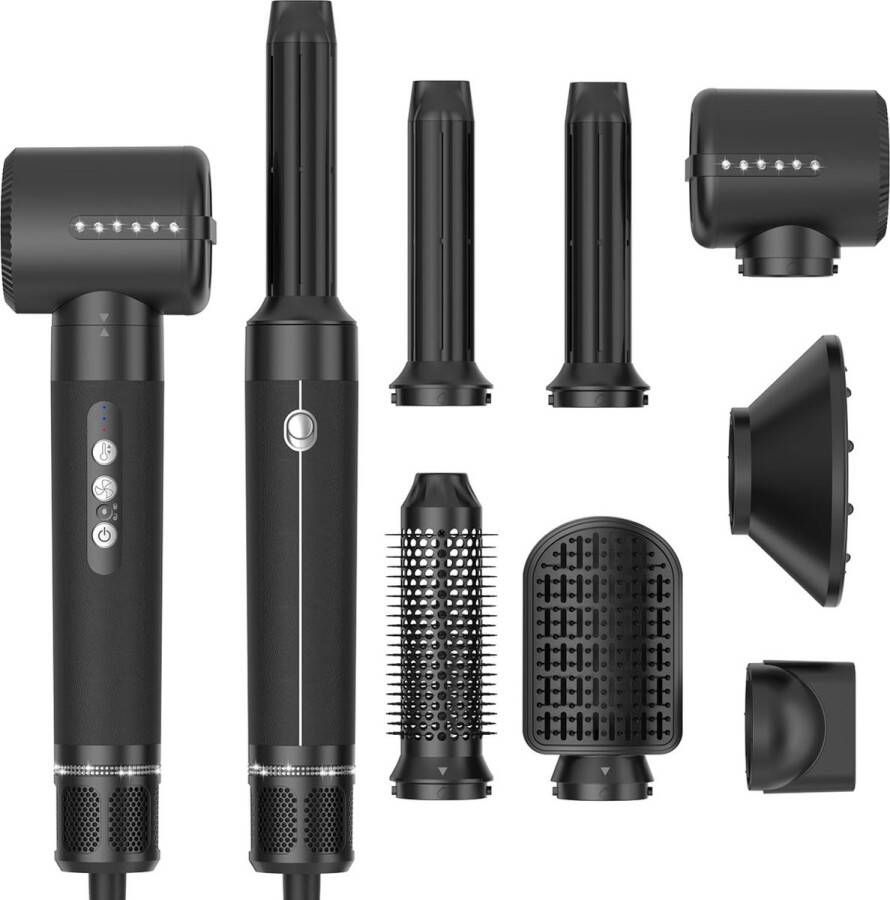 ShopHaven Complete Haarstylingtool met Föhn Diffuser Krultang en Stylingborstel Professionele Airstyler voor Snelle Droging Krullen Styling en Gladmaken Veelzijdige Haarstyling in Eén Apparaat