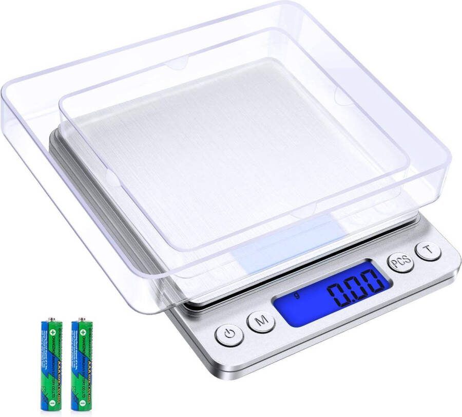 ShopHaven Digitale Precisie Weegschaal Multifunctionele Elektronische Weegschaal Tot 200g Capaciteit Inclusief Batterijen Keukenweegschaal met Nauwkeurige Metingen Zakweegschaal voor Sieraden en Kruiden LCD Display Compact en Draagbaar