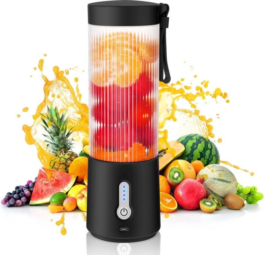 ShopHaven Draagbare Blender voor Shakes Smoothies en Babyvoedingmixer Compact en USB-Oplaadbaar Krachtige Motor Roestvrijstalen Messen Ideaal voor Gezonde Drankjes en Onderweg Gebruik