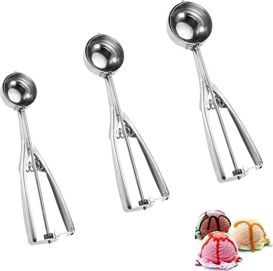 ShopHaven IJslepel met Trekker Roestvrij IJsschep Comfortabele Handgreep Voor Perfecte Bollen IJs en Desserts