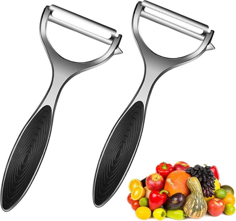 ShopHaven Multifunctionele Dunschiller en Groentesnijder Ergonomisch Ontwerp Roestvrij Staal Efficiënt Schillen en Snijden Keukengereedschap voor Aardappelen Appels Groenten Gemakkelijk in Gebruik