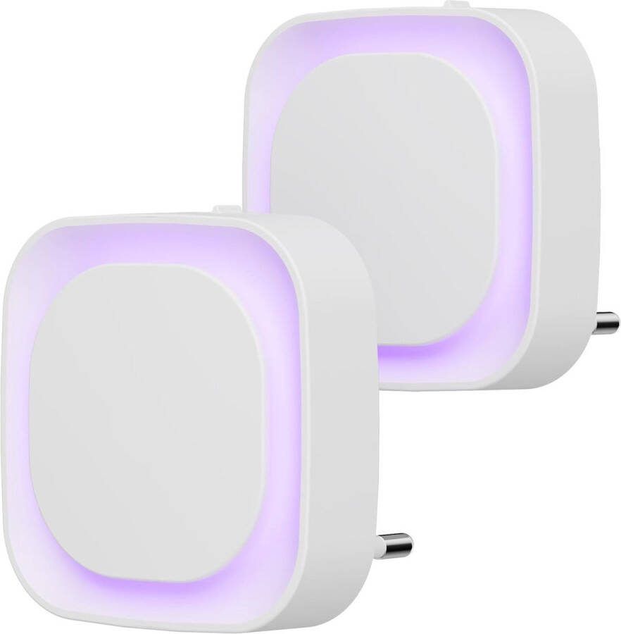 ShopHaven Nachtlamp Stopcontact met Schemersensor 2 Stuks Automatisch AAN UIT 3 Niveaus Helderheid Instelbaar Zeer Geschikt voor Kinderkamer Trap Slaapkamer Keuken Badkamer Roze Veilig en Comfortabel Licht voor Elk Moment