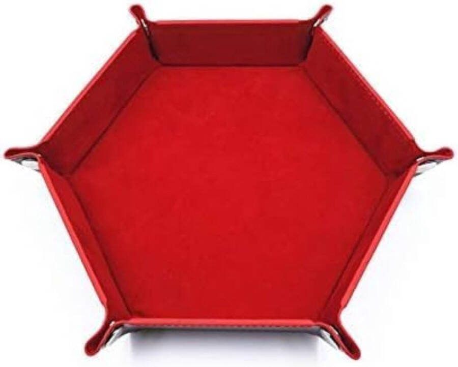ShopHaven Opvouwbare Dobbelstenenlade voor Dobbelstenen Draagbare Dobbelbak Compact Dobbelaccessoire voor Dobbelspellen Opvouwbare Dobbelbak met Zachte Voering Speelplezier Overal En Altijd