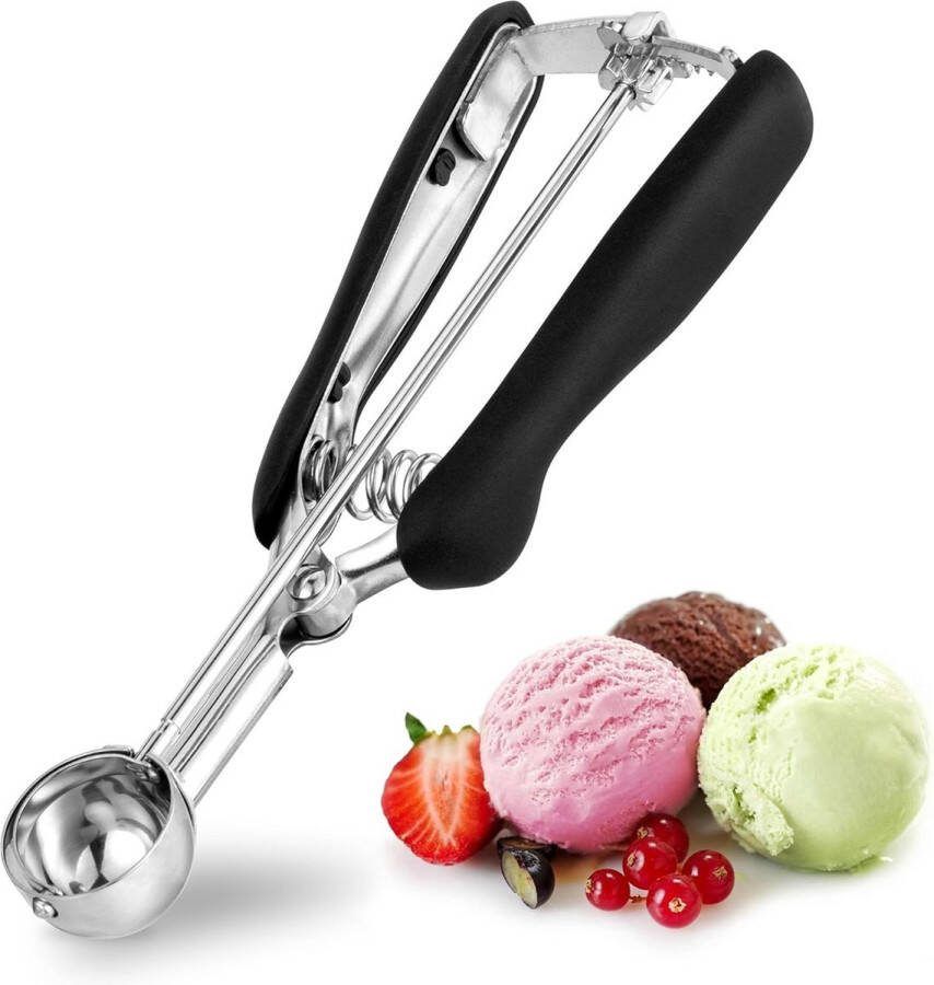 ShopHaven Professionele Roestvrijstalen Ijslepel 1 eetlepel Cookie Scoop 35 mm met Snelontgrendeling Goede Grip voor Puree Gehaktballen Meloenbollen en Koekjes