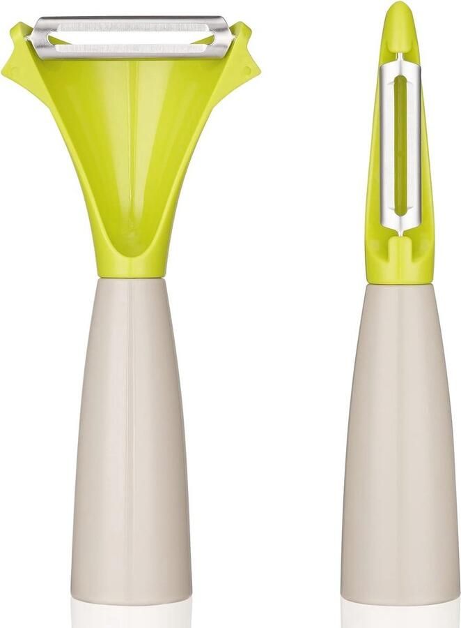 ShopHaven Groenteschiller en Fruitschiller Tweeweg-snijdesign Ergonomisch Handvat Roestvrijstalen Mesjes Vaatwasmachinebestendig