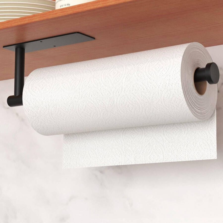 ShopHaven Wandmontage Keukenrolhouder met Zelfklevende Bevestiging Ruimtebesparende Dispenser voor Keukenrollen