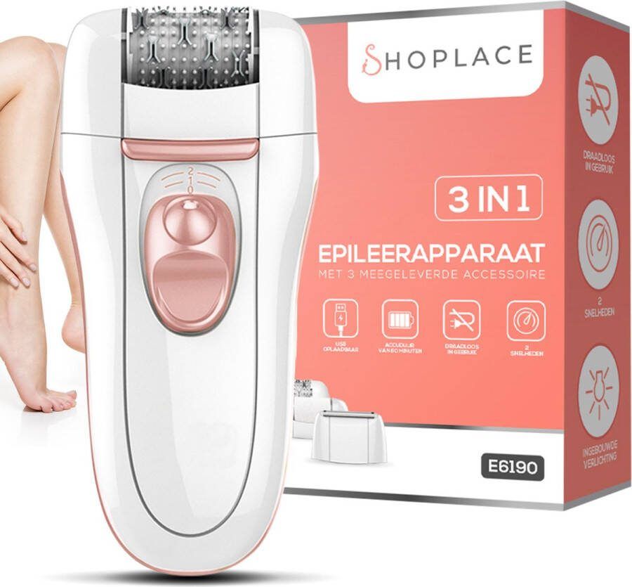 Shoplace 3 in 1 Epileerapparaat dames Epilator Epilady Ladyshave Ontharingsapparaat Scheerapparaat Eeltverwijderaar