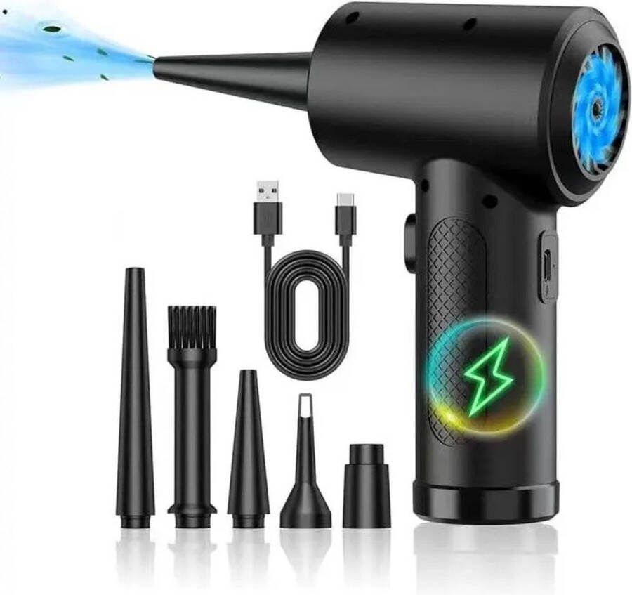 Shoplyn Air Duster Blazen 51.000 RPM 3 Gears 6000 mAh 4 in 1 Kruimelzuiger Vacuüm zakken pomp Oplaadbaar & draadloos Perslucht Stofreiniger Computer schoonmaakartikelen Compressed air Luchtpomp