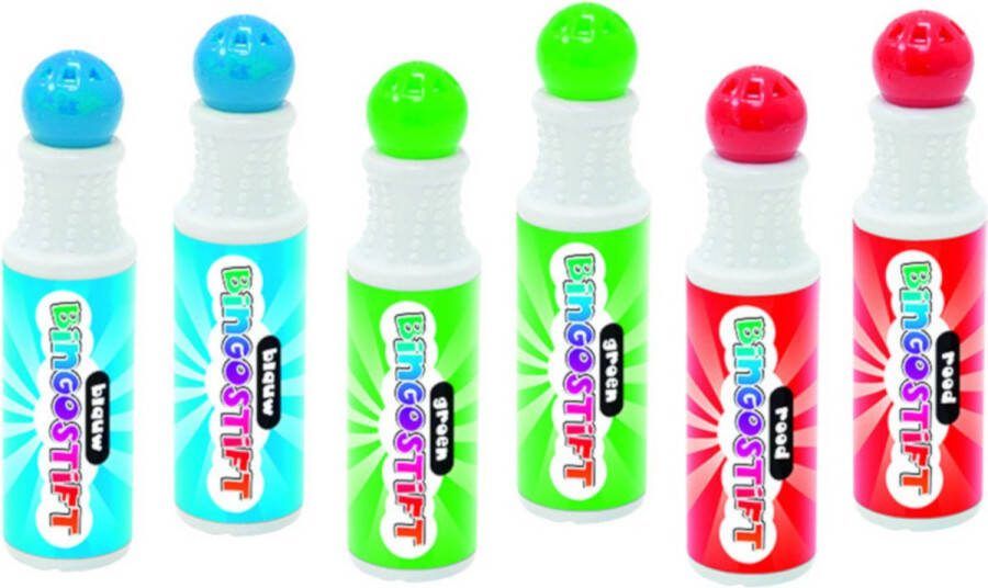 Shoppartners 12x Bingo stiften markers Blauw Groen Rood Bingo Dabbers
