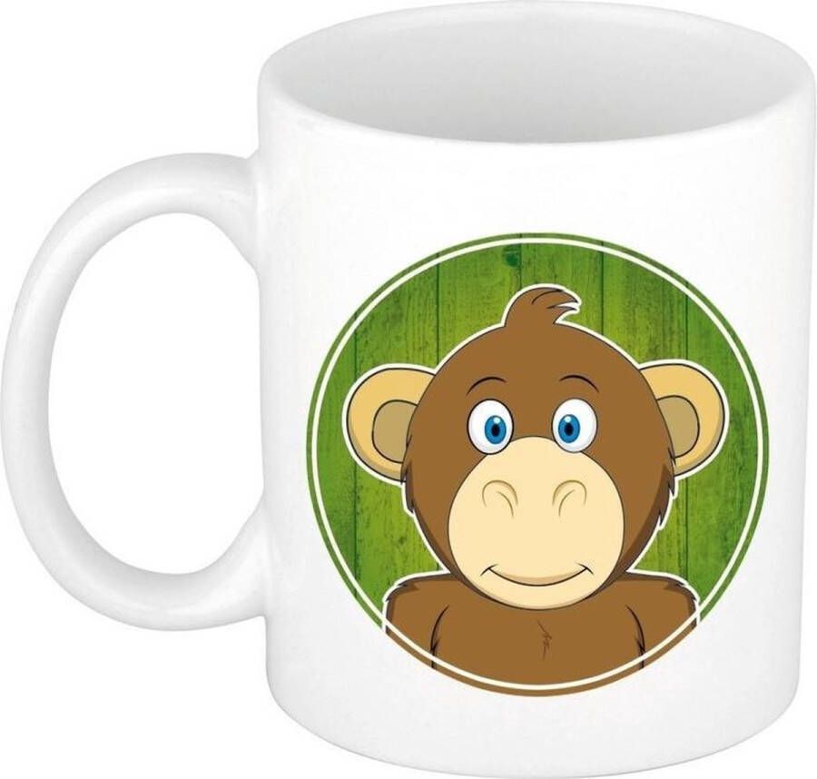 Shoppartners 1x Apen beker mok 300 ml aap dieren bekers voor kinderen