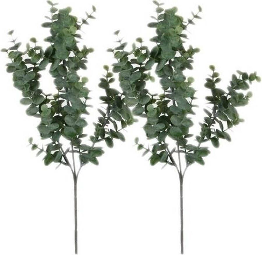 Shoppartners 2x Grijs groene Eucalyptus kunsttakken kunstplanten 65 cm Kunstplanten kunsttakken Kunstbloemen boeketten