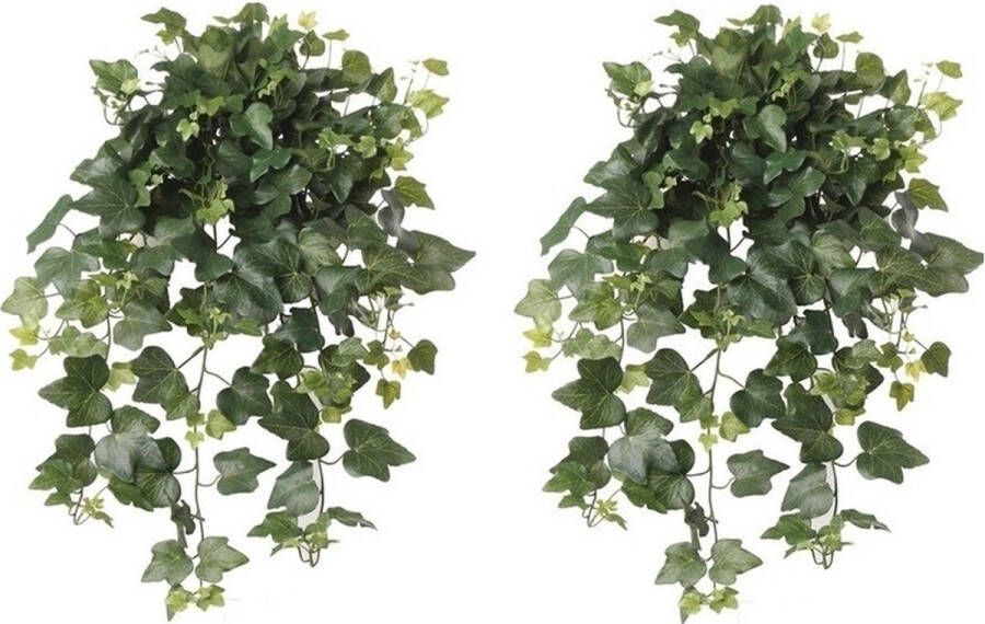 Shoppartners 2x Groene Hedera Helix klimop kunstplant 65 cm voor buiten UV kunstplanten nepplanten Weerbestendig